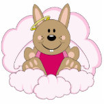 Cutelyn Brown Baby Girl Angel Bunny On Clouds
