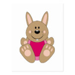 Cutelyn Brown Baby Girl Bunny Postcards