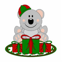 Cutelyn Christmas Present Koala Bear Photo Cutouts