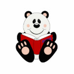 Cutelyn Reading Panda Bear photo sculptures