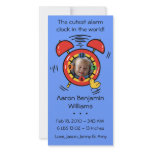 Cutest Alarm Clock Custom Baby Announcement photo cards
