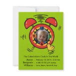 Cutest Alarm Clock Photo Baby Announcement invitations