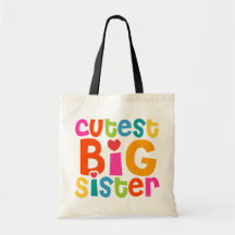 Cutest Big Sister Canvas Bag