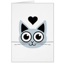 Cutest Blue Cat Greeting Cards