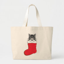 Cutest Christmas Kitten Canvas Bag