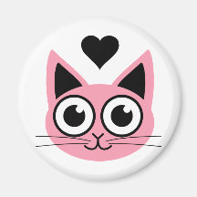 Cutest Pink Cat Magnet
