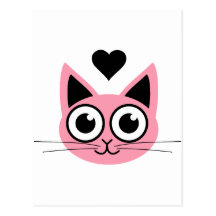 Cutest Pink Cat Postcards