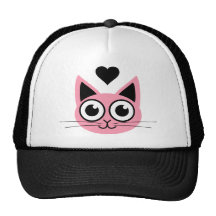 Cutest Pink Cat Trucker Hats