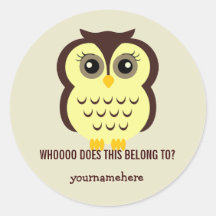 Cutesy Owl THIS BELONGS TO Stickers