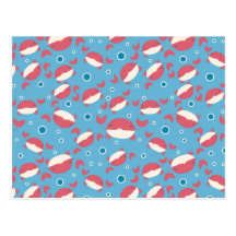 Cutesy Red Crab Pattern Post Cards