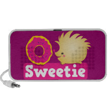 Cutie hedgehog sweetie with doughnut speakers