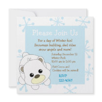 Cutie Polar Bear Personalized Invitations