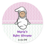 Cutietoots Baby in White Shower Favour Sticker