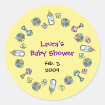 Cutietoots Baby Shower Party Favour - Customised Round Sticker
