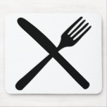 cutlery fork and knife crossed mousepads
