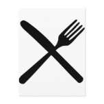 cutlery fork and knife crossed postcards