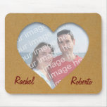 Cutout Cardboard Heart Photo Frame Mousepad