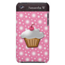 Cutout Cupcake with Pink Cherry on Top Barely There iPod Cases