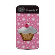 Cutout Cupcake with Pink Cherry on Top Tough Iphone 4 Cover