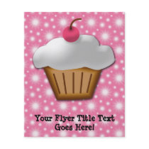 Cutout Cupcake with Pink Cherry on Top Full Color Flyer