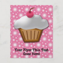 Cutout Cupcake with Pink Cherry on Top Full Color Flyer
