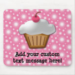 Cutout Cupcake with Pink Cherry on Top Mouse Pad
