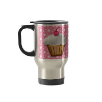 Cutout Cupcake with Pink Cherry on Top Mugs