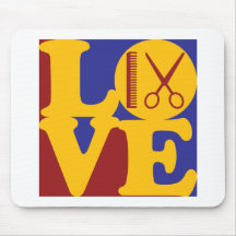 Cutting Hair Love Mouse Pads