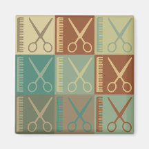 Cutting Hair Pop Art Magnets