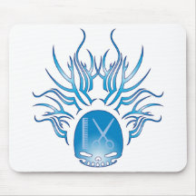 Cutting Hair Skull Mouse Mat
