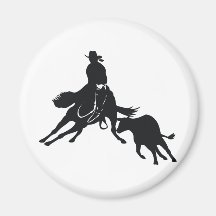 Cutting Horse and cow Refrigerator Magnets