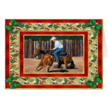 Cutting Quarter Horse Blank Christmas Card
