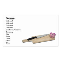 CuttingBoardKnifePigTimer103110, Name, Address ... Business Card Templates