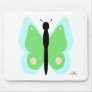 Cyan And Green Butterfly Mouse Mat