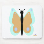 Cyan And Orange Butterfly Mouse Pads