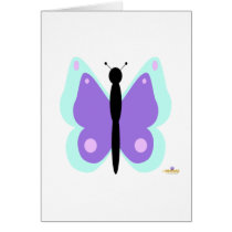 Cyan And Purple Butterfly Greeting Cards