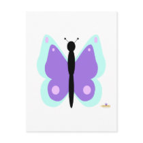 Cyan And Purple Butterfly Postcard