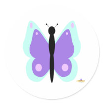 Cyan And Purple Butterfly Sticker