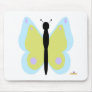 Cyan And Yellow Butterfly Mouse Pad