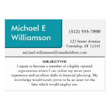 Cyan Blue Corner RESUME Business Cards