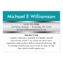 Cyan Header RESUME Business Cards