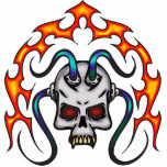 Cyber Skull and Flames Acrylic Cut Outs