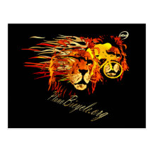 Cycle like a lion on Fire Plano Texas Cycling Post Cards