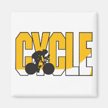 cycle text design refrigerator magnet