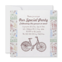 Cycling Aarhus, 5.25x5.25 customisable invitations