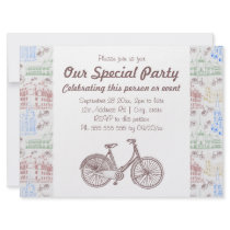 Cycling Aarhus, 6.5x8.75 customisable invitations