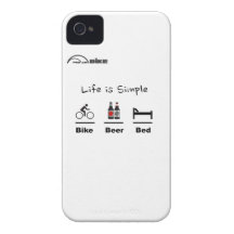 Cycling Case - Life is Simple - Bike - Beer - Bed iPhone 4 Cases