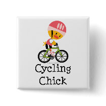 Cycling Chick Button