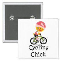 Cycling Chick Button