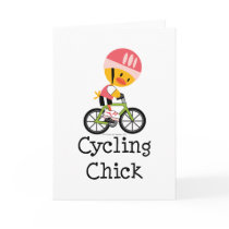 Cycling Chick Greeting Card